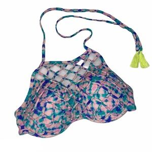 Shade & Shore Pink Mesh Bikini Top 34D